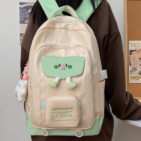 Backpack Female College Student Large Capacity Cream Cute - Image 5