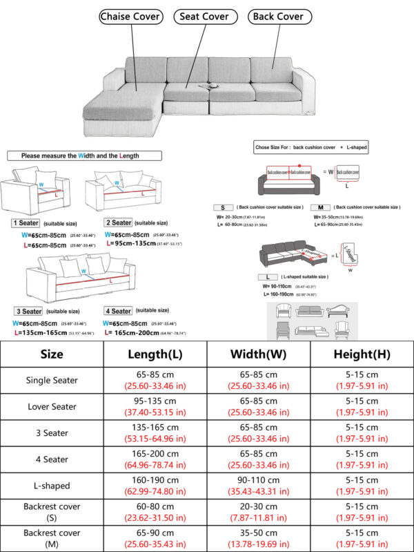 Splash-proof jacquard sofa cover, high elasticity, anti dirt sofa cushion cover, anti cat scratch sofa cover - Image 2