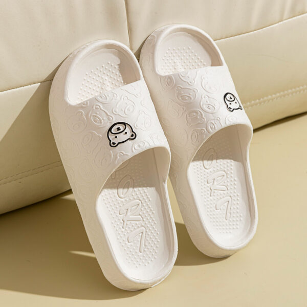 Women's Slippers Summer Printting Cute Bear Indoor Bathroom Anti-slip Soft Sole Couple Lightness Comfortable Men Leisure Shoes - Image 4