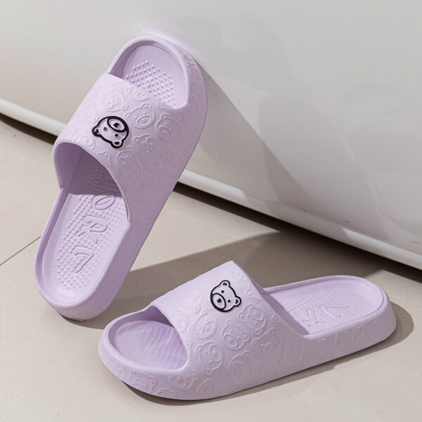 Women's Slippers Summer Printting Cute Bear Indoor Bathroom Anti-slip Soft Sole Couple Lightness Comfortable Men Leisure Shoes - Image 3