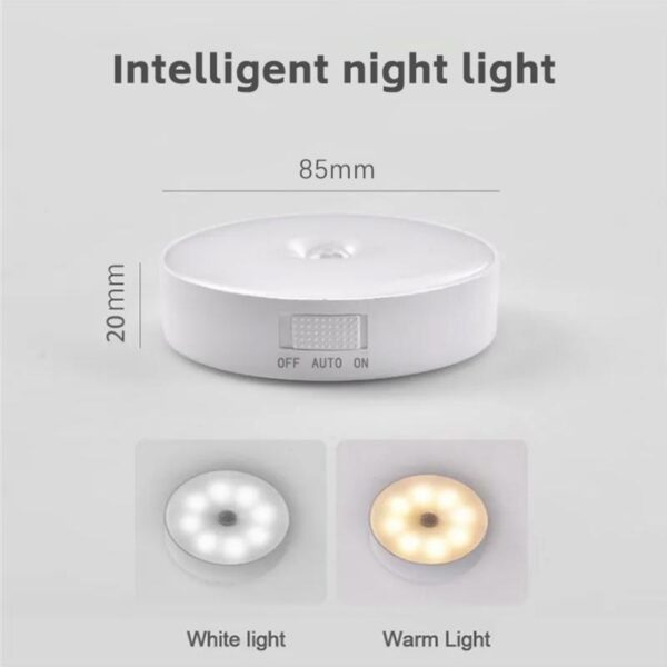 LED Smart Human Body Sensor Night Lamp Emergency Automatic Lighting USB Charging Wireless Magentic Suction Use Night Light - Image 5