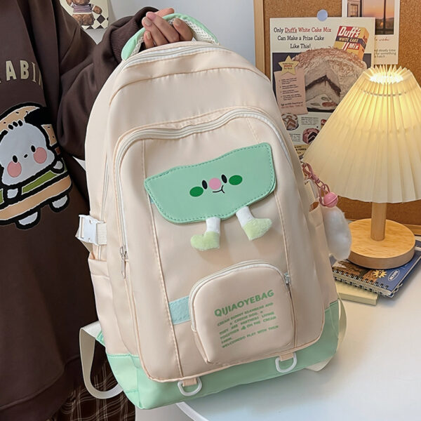 Backpack Female College Student Large Capacity Cream Cute - Image 4