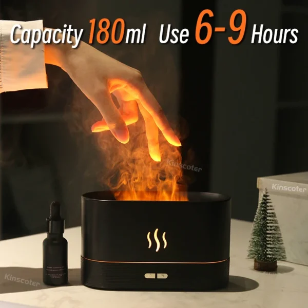 KINSCOTER Aroma Diffuser Air Humidifier Ultrasonic Cool Mist Maker Fogger Led Essential Oil Flame Lamp Difusor - Image 4